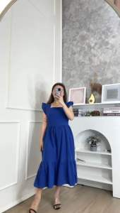CJ - DRESS 2060 SUN MI RUFFLE MIDI DRESS PREMIUM