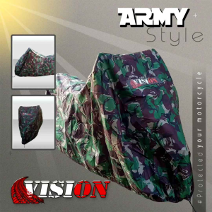 COVER MOTOR SARUNG MOTOR BEBEK SUPRA JUPITER REVO SATRIA BLADE SONIC MOTIF ARMY VISION WATERPROOF