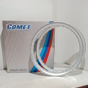 VELG COMET SATU SET DEPAN BELAKANG RING 14×140-14×160 MODEL USHAPE ALUMUNIUM WARNA CROME