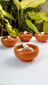 ตะเกียงน้ำมันพืช พร้อมไส้ตะเกียง จุดได้นาน 5 ชั่วโมง#ตะเกียงน้ำมัน#ตะเกียงดินเผา#ตะเกียง