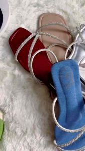 🎉รองเท้าแตะไซร์ใหญ่ประดับเพชรคาดเป็น Z แบบสวมไซร์ 41-47