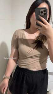 ELNORA CROPTOP CROPTEE BAJU CROP KAOS CROP KERAH V MODEL MENYILANG (FE.56) BAJU WANITA KOREA FASHION SPANDEK PREMIUM BAJU CEWEK CROP KEREN