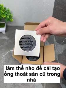 Nắp Đậy Cống Thoát Sàn Thép Không Gỉ 304 Lọc Rác Chống Tắc Cống Kèm Miếng Ráp Và Keo Dán