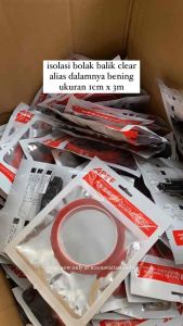 Isolasi Esolasi Bolak Balik Clear Bening 1cm x 3meter