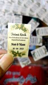 Kartu Ucapan Pernikahan/Sticker thank you (isi 100 pcs)