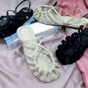 Sandal Wanita Sandal flat busa empuk tali anyam WN 17