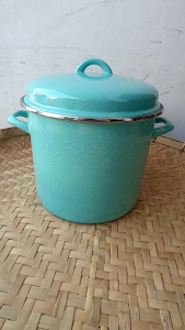 Panci Stock Pot Toska Bintik Sedang 12Qt 10 Liter 26 cm Tutup Enamel
