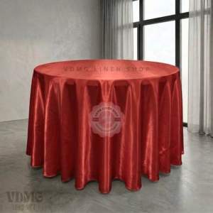 Round Table Cloth Silk Satin Fabric Table Cover Wedding Party Restaurant Banquet
