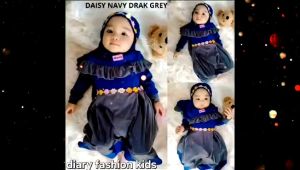 Gamis Bayi&Anak / Daisy sayri kids / lucu dan imut / ukuran S.0-6bln/M.6bln-1thn/L.2-3thn/XL.3-4thn/sudah termasuk krudung