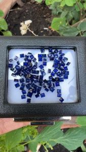 ไพลินสีน้ำเงินของเทียม สี่เหลี่ยม CREATED BLUE SAPPHIRE BRILLIANT SQUARE CORUNDUM  2.0X2.0 MM (10 เม็ดPIECES)