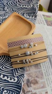 Vòng Heiho - Vòng tay vòng cổ/ dây chuyền hạt gỗ vuông vintage