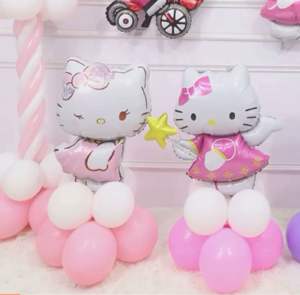 Hello Kitty foil balloon birthday decoration Wall Decoration KT Princess Pink Girl Cartoon