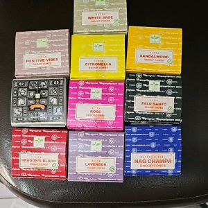 Satya Incense cones_ กำยาน Satya กลิ่นหอม ถวายองค์เทพ เกรดพรีเมี่ยม นำเข้าจากอินเดีย 🇮🇳 (1 กล่องใหญ่ มี 12แพ็คเล็ก)