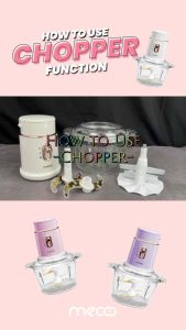 Mecoo 5 in 1 Antibacterial Odorless Chopper 250 Low Watt BPA Free / Blender Daging / Baby Food Processor / Penggiling Daging / Chopper Daging / Kado Pernikahan