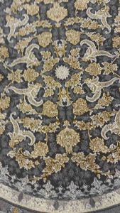 "Elegant Gray 5x5 ft Persian Round Carpet - Dense Pile   Made in Iran"