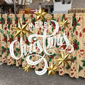 Christmas Non-Ring Sink Curtain Canadian Cotton 33x45 Inches