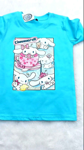 Atasan Baju Kaos Anak Perempuan Cinnamoroll usia 1-10 Tahun Bahan Combad 30s Sablon DTF