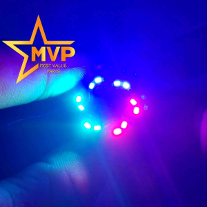 Lampu Stop Rem Belakang Gepeng 30 Mata LED RGB Pelangi Universal Wajib Arus DC 12 Volt Kaki 2 H6 Universal Lampu Variasi Kendaraan Motor dan Mobil Car