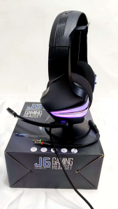 J6 GAMING HEADSET Colorful RGB luminous Microphone computer wire heavy bass Gaming headset