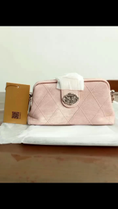 Tas Jani & Tino Kecil Pesta Polos Minaudiere Bag Clutch Wanita Warna Soft Pink Branded Awet kd 141
