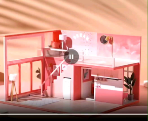 บ้านโมเดล DIY บ้านตุ๊กตาจิ๋ว มีไฟLED พร้อมกล่องกันฝู่ พร้อมส่ง