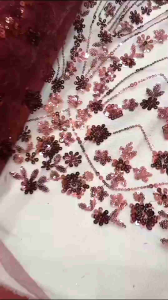 PROMO/DISKON: BAHAN KAIN TILLE/KEBAYA FULL PAYET ACCESSORIES/SEQUIN KEBAYA PENGANTIN MOTIF ELISHAB TERBARU