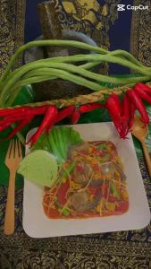 โมเดลส้มตํา ส้มตํากุ้งสดจําลอง #ส้มตําปลอม #โมเดลส้มตํา