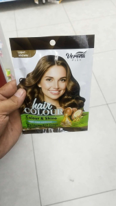Veratinta hair colour and shine box with argan oil and olive oil for ultimate grey coverage and rich long-lasting shine.