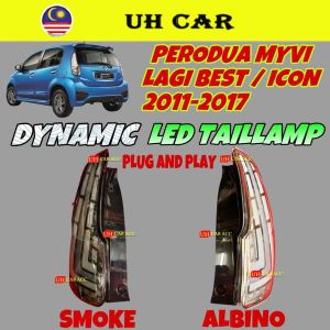 Perodua Myvi Lagi Best Icon 2011-2017 Dynamic Led Tail Lamp Taillamp Taillight Running Signal Smoke Albino