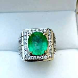 CINCIN BATU ZAMBRUD KALIMANTAN OVAL CUTTING