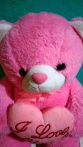 BONEKA TEDDY BEAR BERUANG LOVE PINK SIZE M KARAKTER MAINAN ANAK KADO SOUVENIR