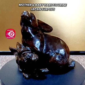 MOTHER AND BABY HARE / RABBIT FIGURINE • JAPAN SURPLUS