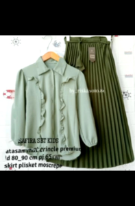 Setelan anak crincle dan plisket