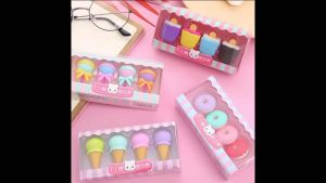 [พร้อมส่ง] ยางลบน่ารัก ( 1 มีแพ็ค4ชิ้น) ลายไอติมโคน อมยิ้น โดนัท สีสันน่ารักมากๆๆ ลบสะอาดด้วย