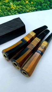 Once pipa sedotan kayu kelor hitam kombinasi kelor emas kemuning gading model segi enam C191