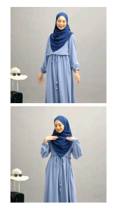 Hayfa Dres by Naisha Baju Wanita Model Terbaru Pakaian Polos Wanita termurah Gamis Muslimah Set 2in1