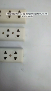 Stop kontak terminal listrik 2 3 4 lubang warna putih colokan