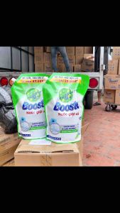 Thùng nước giặt xả Bosster hương nắng xuân thùng 4 túi/ túi 24kg FREE SHIP
