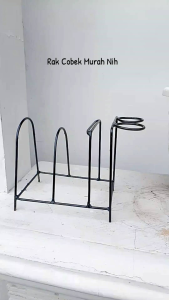 Rak dapur serbaguna Rak Cobek Rak Telenan Lengkap dengan wadah pisau minimalis harga ramah di kantong