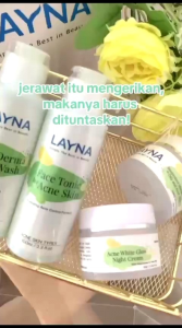 Layna Acne White Glow Night Cream [Krim Malam 10 Gram]