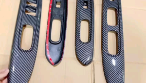 Panel Armrest Power Window Brio 2018 2023 2024 2025 2026 2027 Hitam Carbon Glossy