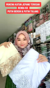 Mukenah Katun Jepang Renda + Free Tas