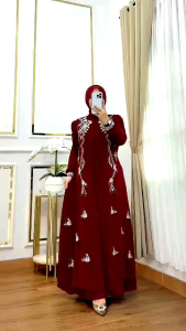 MF COLLECTION OFFICIAL - Bordir Syifa - Gamis Sultan Mewah - Gamis Terbaru Bahan Ceruty Premium - Dress Wanita Dewasa - Baju Gamis Wanita Muslimah - Gamis Pesta - Gamis Modern