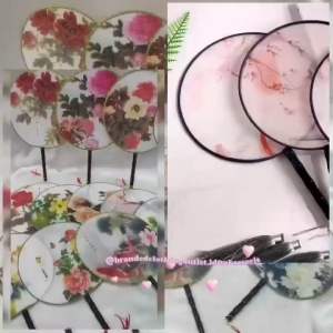 KIPAS KAIN SABLON IMPORT PREMIUM / KIPAS NIKAH PAI TU / KIPAS TARI / KIPAS SUTRA ELEGANT / KIPAS TANGAN KLASIK GAYA CHINA / KIPAS TANGAN BULAT / DANCE ROUND FAN / KSB9610