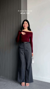 ETTA PANTS Hihgwaist - Celana Kulot Cutbray Wanita Highwaist - Flare Pants Semiwoll Celana Wanita Terbaru