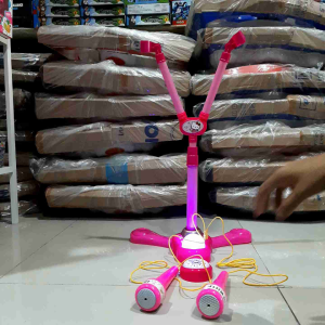 Mainan Mic Double Tiang Standing Mic Hello Kitty Karaoke