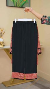 Đồ bộ trung niên cho mẹ mặc nhà đồ bộ nữ trung niên cao cấp chất vải lụa pháp. CT08