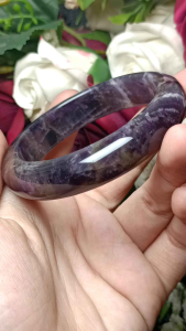 Purple Amethyst Bangle 55mm 天然紫水晶手镯天然无优化处理 55mm