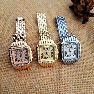 New Cod!!! Jam Tangan Wanita Motif Permata Rantai Stainless Steel Mewah || Jam Tangan Kasual Wanita Analog Tahan Air Realpict Sesuai Foto