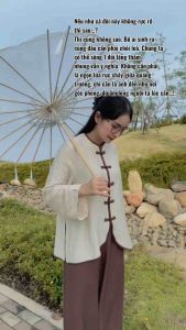 (MA95) Pháp phục đi chùa THUKEO mẫu lót hầu chất đũi tơ mới mềm mát thanh lịch